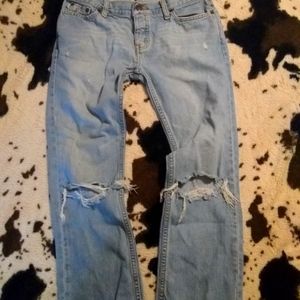 Vintage Hollister size 5 distressed women's blue jeans